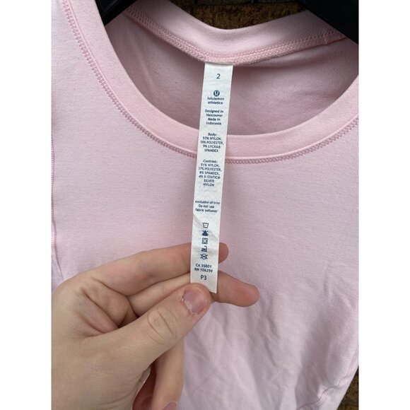 LULULEMON Swiftly Long Sleeve Hip Length Pink Peony Size 2 - Picture 6 of 6